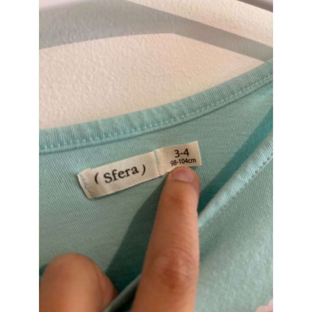 Sfera Cupcake Embroidered Tank Top girls Size 3-4 Mint Green Shoulder Knots
